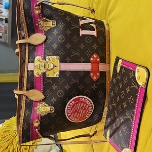 Louis Vuitton Neverfull Summer Trunk Tote Bag Monogram Brown